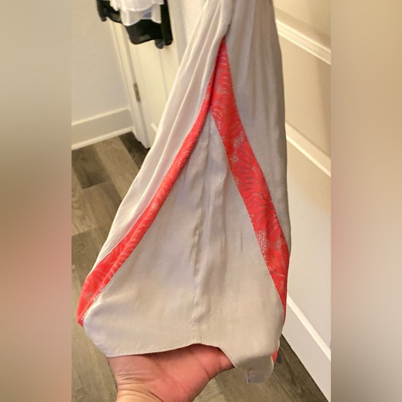 Express champagne colored with pink lace midi dress, size L. - Picture 5 of 8